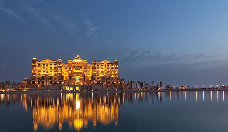 Marsa Malaz Kempinski sunset exterior in the evening